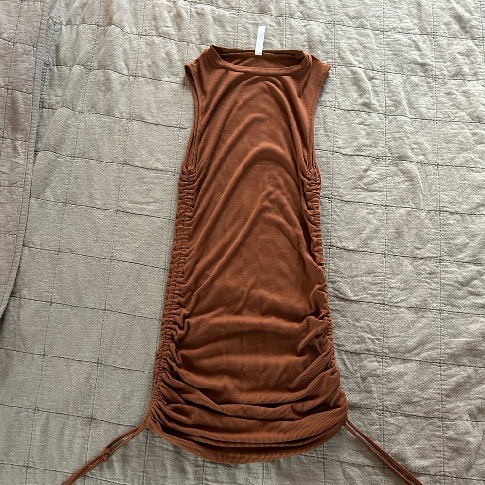 Dark tan fitted dress!